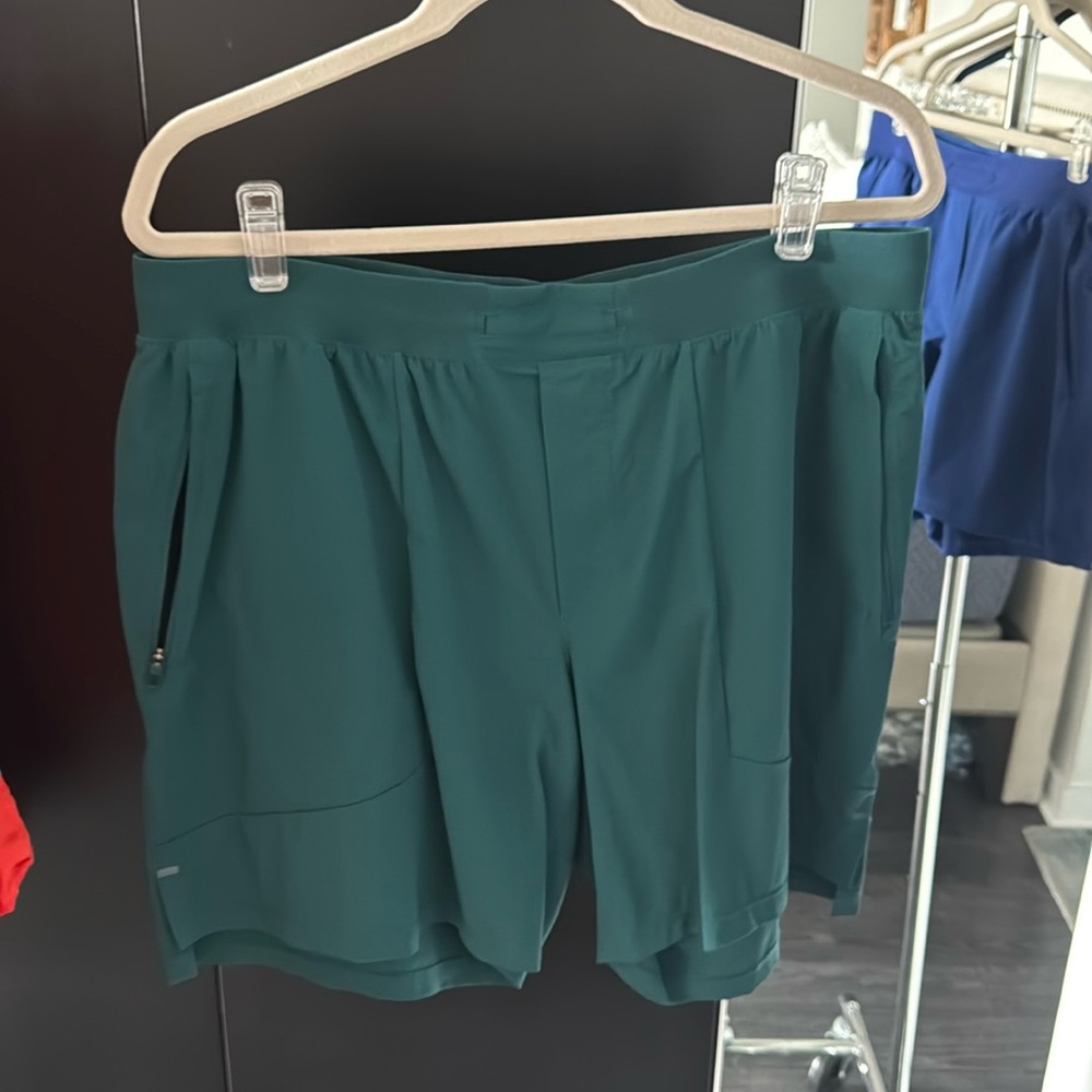 Teal / storm green Lululemon License to Train Short Sleeve